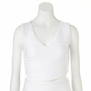 JLO White Sleeveless Crop Top